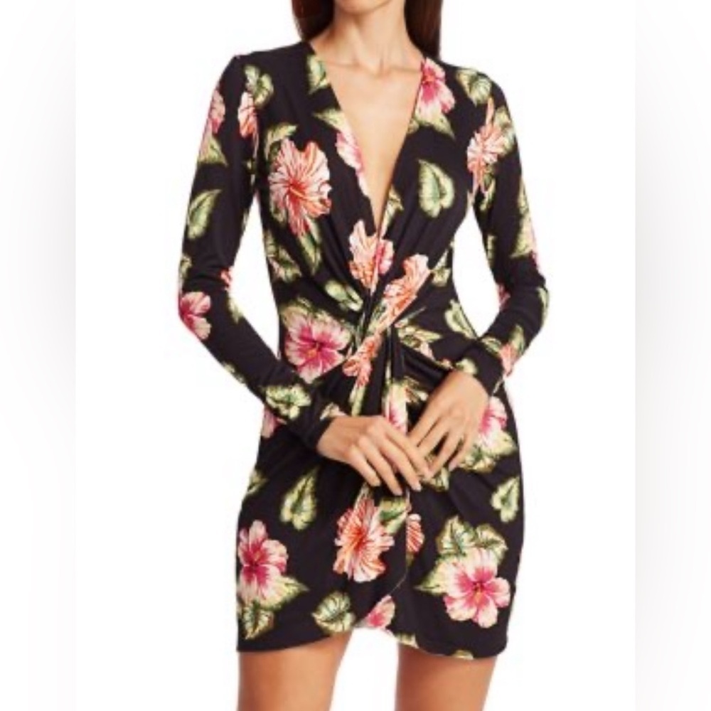 LE SUPERBE Long Sleeve Mini Baller Dress Jersey Palm Tree Print M NWT - Picture 7 of 7